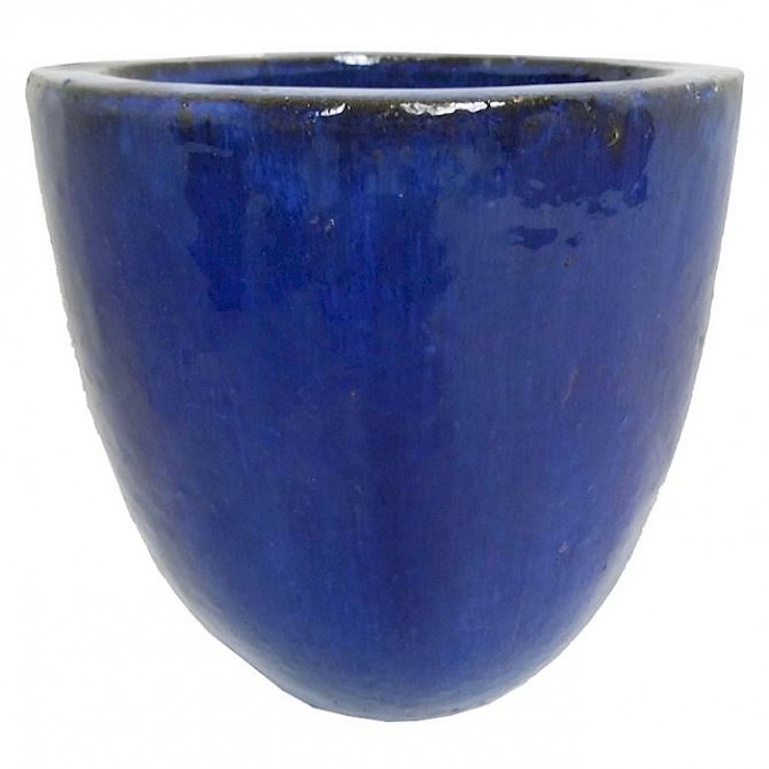 Glazed Egg Pot Blue 37cm