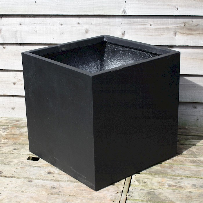 Arcadian Fibrestone Contemporary Box Black 50cm