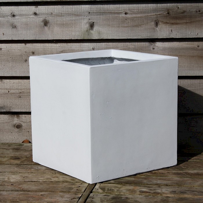Arcadian Fibrestone Contemporary Box White 40cm
