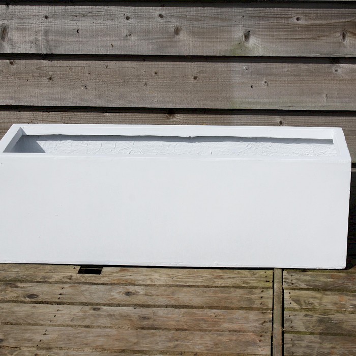 Arcadian Fibrestone Contemporary Trough White 88cm