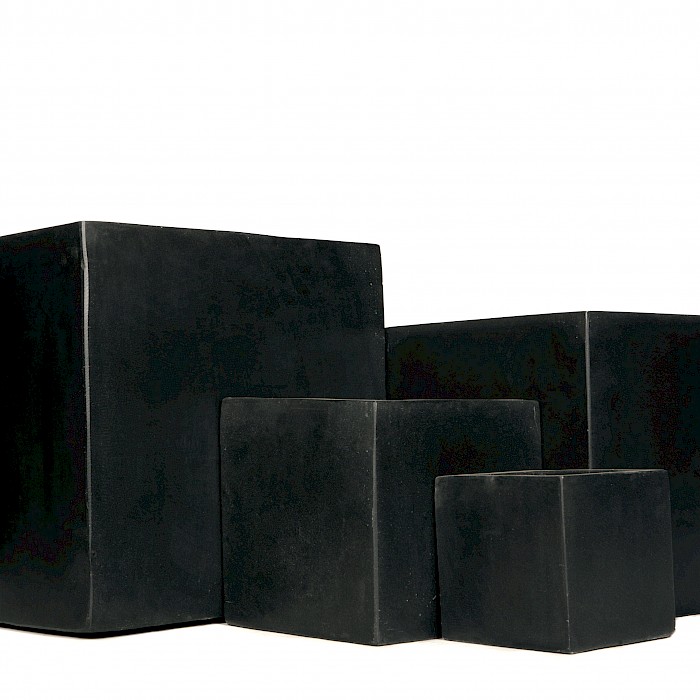 Polystone Cubic Box Black 52cm